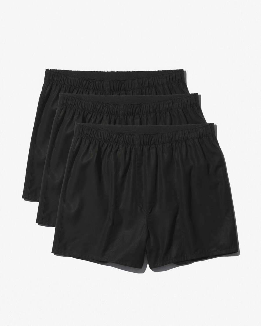 3 x klassische herren-boxershorts aus webstoff in schwarz jetzt kaufen — cdlp