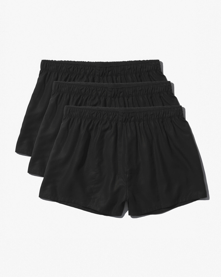 3 x schwarze herren-boxershorts aus webstoff jetzt kaufen — cdlp
