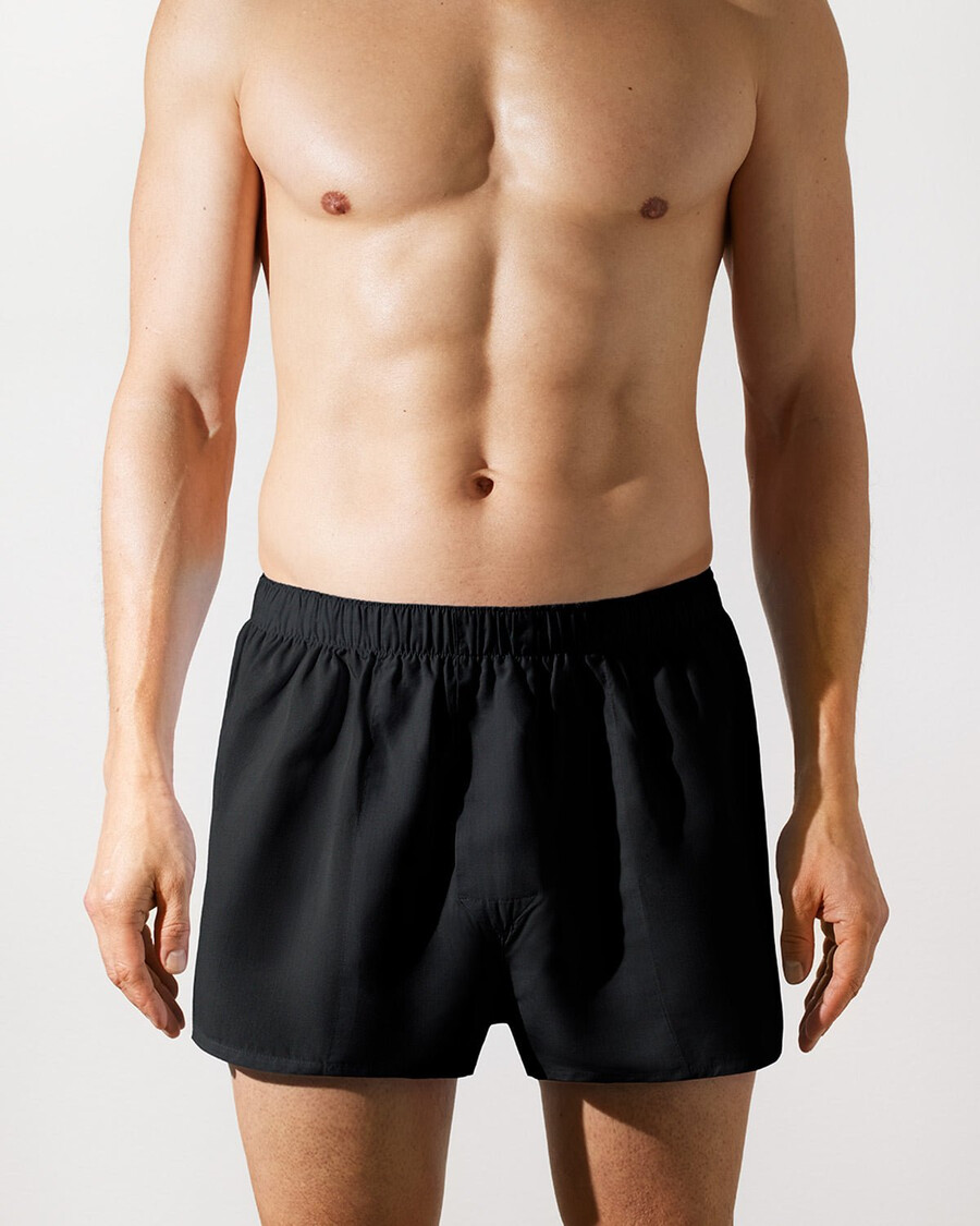 3 x schwarze herren-boxershorts aus webstoff jetzt kaufen — cdlp