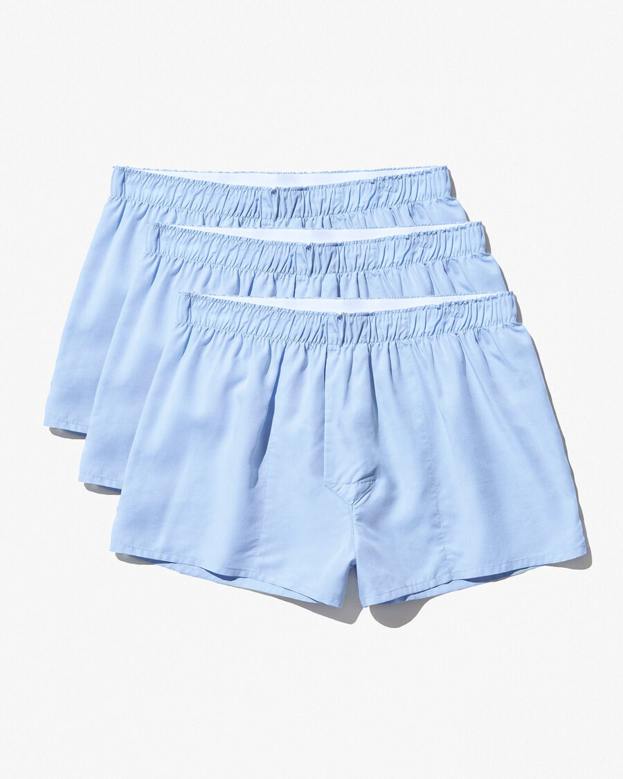 3 x herren-boxershorts aus webstoff schmal geschnitten in himmelblau jetzt kaufen – cdlp