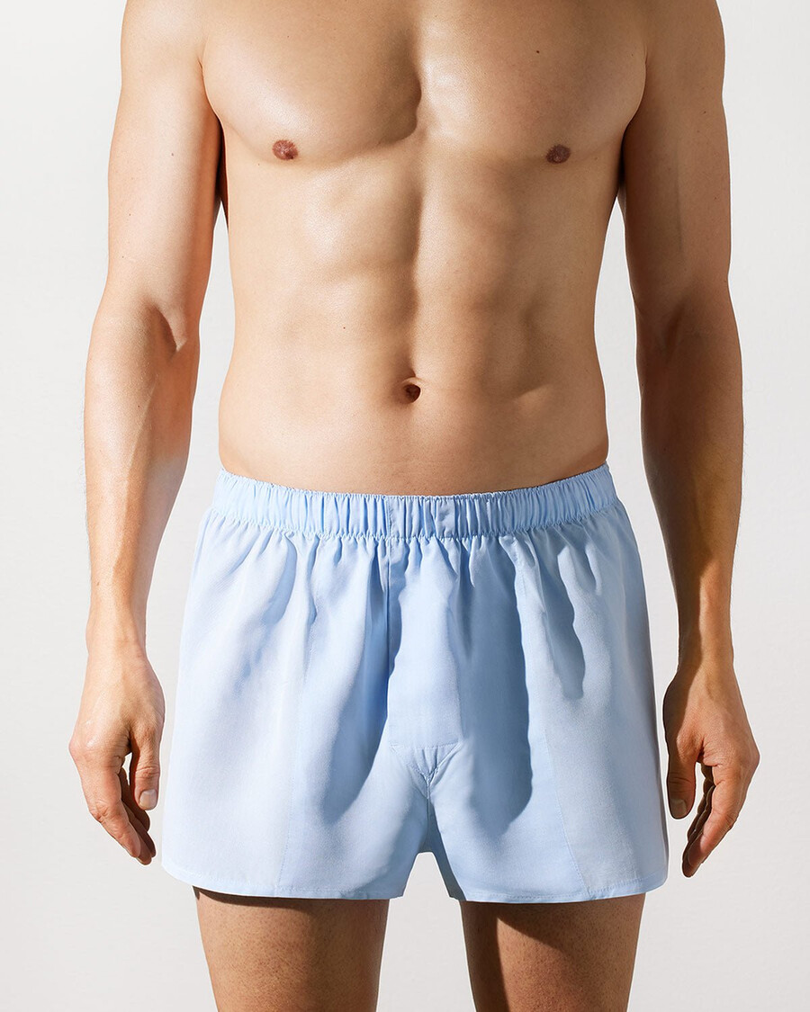 3 x herren-boxershorts aus webstoff schmal geschnitten in himmelblau jetzt kaufen – cdlp