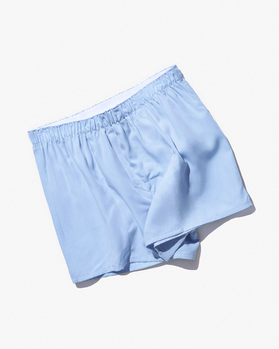 3 x klassische herren-boxershorts aus webstoff in himmelblau shop—cdlp