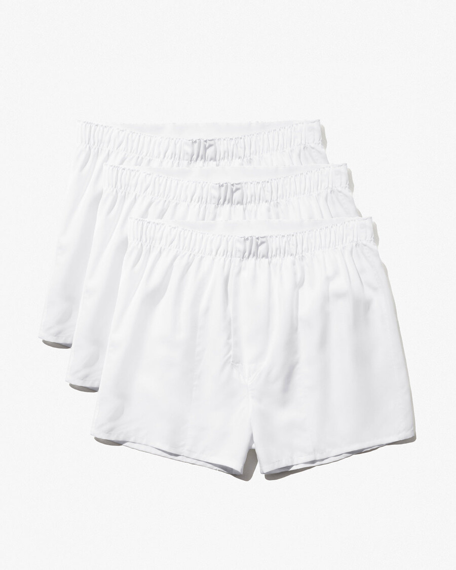 3 x klassische herren-boxershorts aus webstoff in weiß jetzt kaufen — cdlp